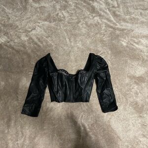 Victoria's Secret Black Puff Sleeve Corset